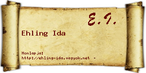 Ehling Ida névjegykártya