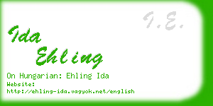 ida ehling business card